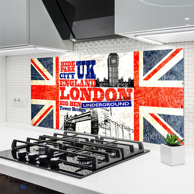 Virtuvės sieninės plokštė Londono vėliavos str