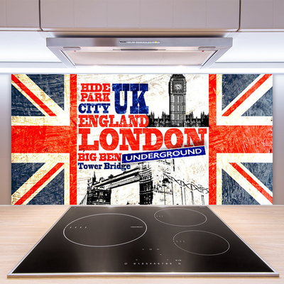 Virtuvės sieninės plokštė Londono vėliavos str