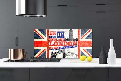 Virtuvės sieninės plokštė Londono vėliavos str