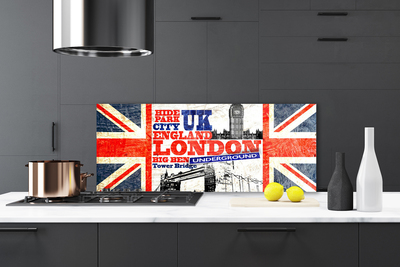Virtuvės sieninės plokštė Londono vėliavos str