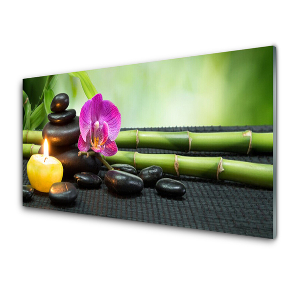 Virtuvės stiklo plokštė Bamboo Flower Zen SPA