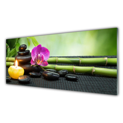 Virtuvės stiklo plokštė Bamboo Flower Zen SPA