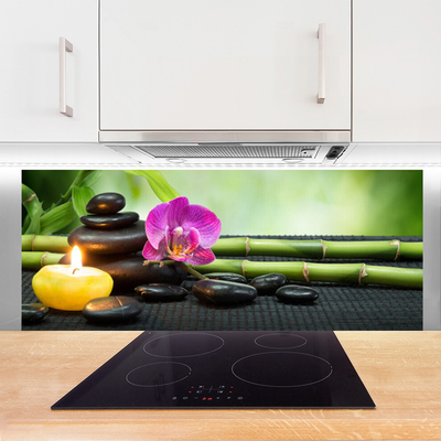 Virtuvės stiklo plokštė Bamboo Flower Zen SPA