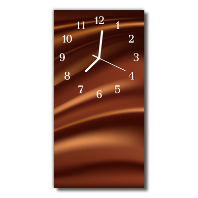 Vertikalus Stiklinis Laikrodis Meninės grafikos rudos formos