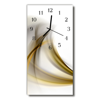 Vertikalus Stiklinis Laikrodis Meno abstrakčios smėlio spalvos linijos