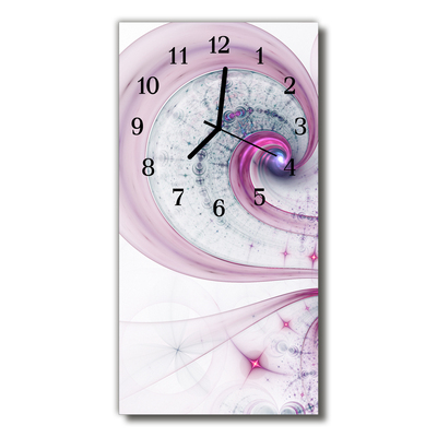 Vertikalus Stiklinis Laikrodis Art Purple abstrakcijos sūkurys