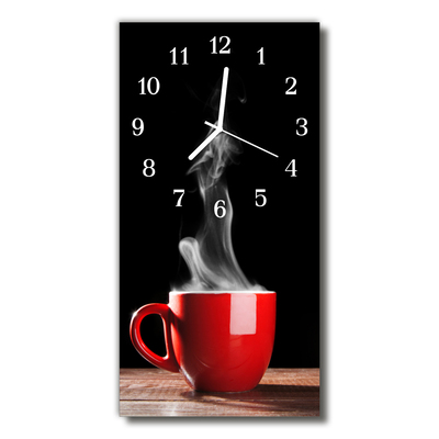 Vertikalus Stiklinis Laikrodis Virtuvė Raudonos arbatos puodelis