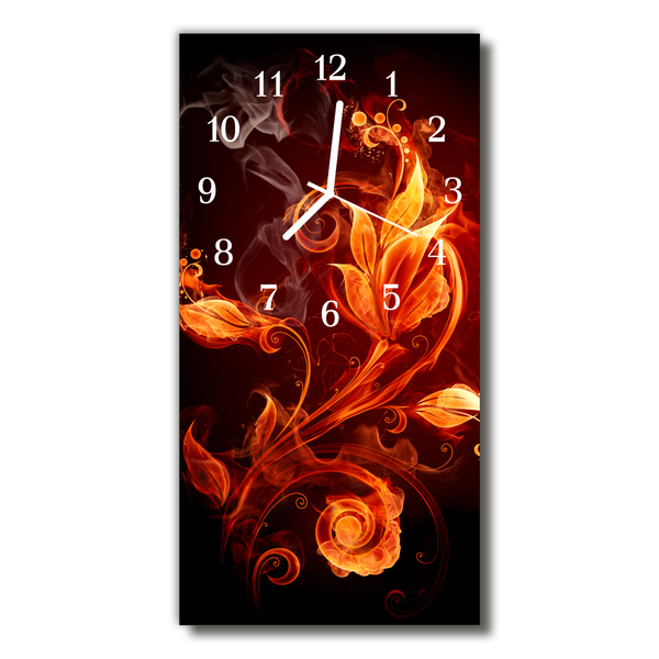 Vertikalus Stiklinis Laikrodis Gėlės Abstrakčios spalvingos gėlės