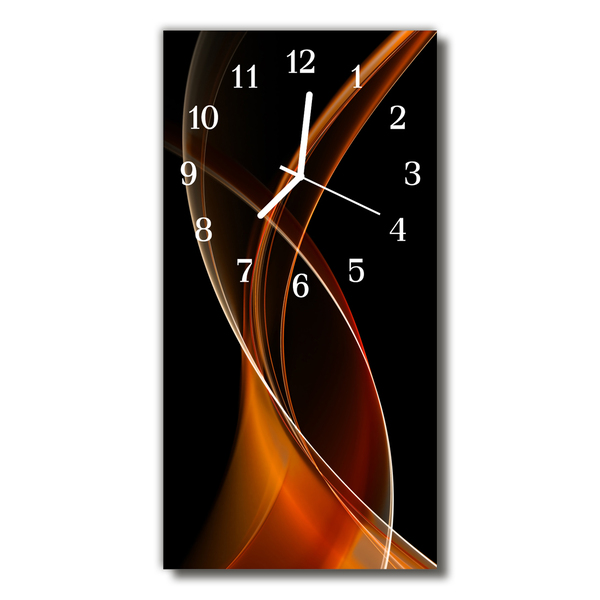 Vertikalus Stiklinis Laikrodis Meno abstrakčios rudos linijos