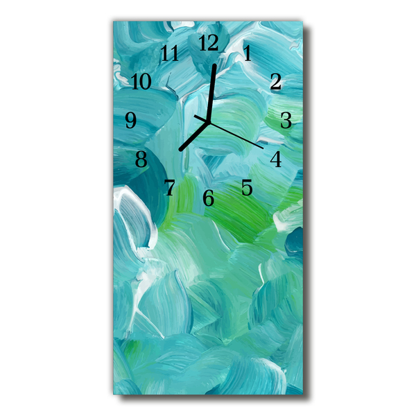 Vertikalus Stiklinis Laikrodis Gamtos mėlyna banga