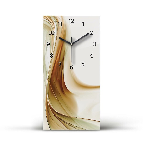 Vertikalus Stiklinis Laikrodis Menas abstraktus smėlio spalvos