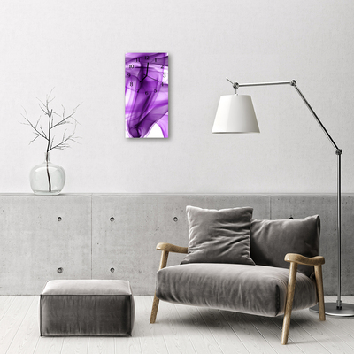 Vertikalus Stiklinis Laikrodis Art Purple dūmai