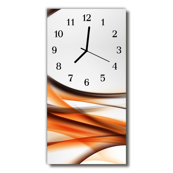 Vertikalus Stiklinis Laikrodis Menas Abstrakti oranžinė