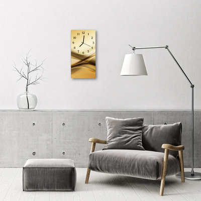 Vertikalus Stiklinis Laikrodis Menas abstraktus smėlio spalvos