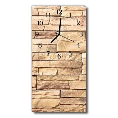 Vertikalus Stiklinis Laikrodis Smėlio spalvos akmens siena