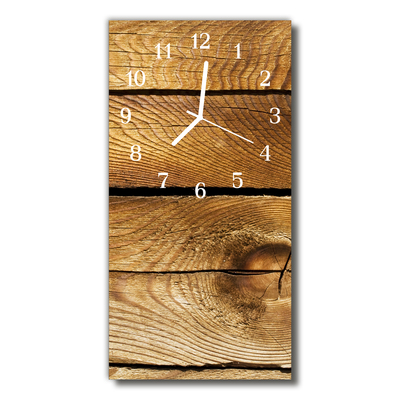 Vertikalus Stiklinis Laikrodis Ruda mediena