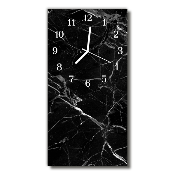 Vertikalus Stiklinis Laikrodis Grafitas, natūralus juodas akmuo