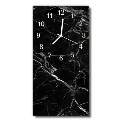 Vertikalus Stiklinis Laikrodis Grafitas, natūralus juodas akmuo