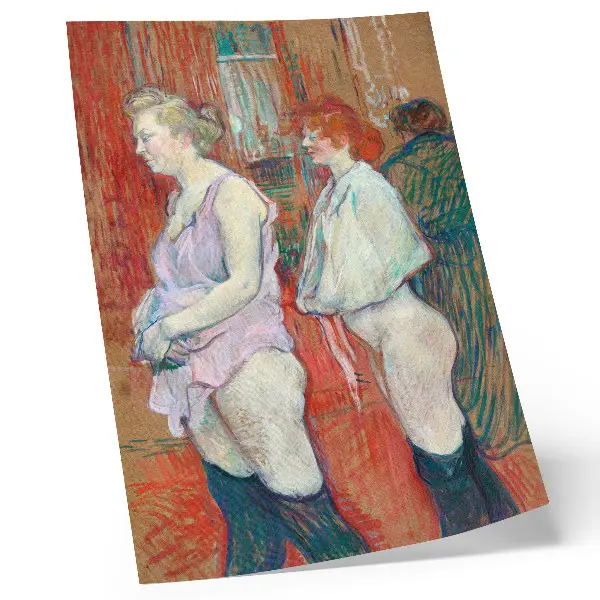Plakatas Henri de Toulouse-Lautrec paveikslas „Rue des Moulins“ (1894), didelės raiškos