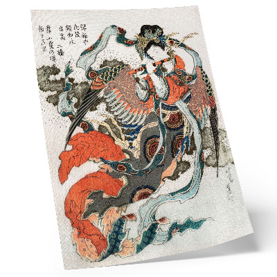 Sieninis plakatas Japoniški Hokusai vintažinio ukiyo-e stiliaus