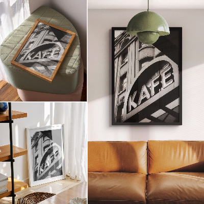 Plakatas svetainei Nostalgiškas užrašas ant pastato fasado