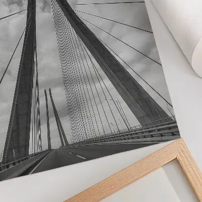 Dekoratyvinis plakatas modernumas, elegancija ir simetrija su virvių tilto motyvu
