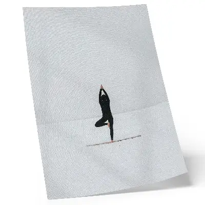 Plakatas minimalistinė jogos, taikos ir harmonijos figūra