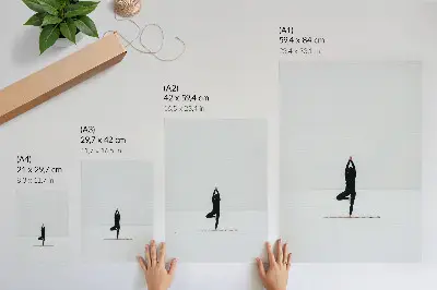 Plakatas minimalistinė jogos, taikos ir harmonijos figūra