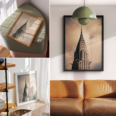 Plakatas Elegantiškas bokštas, vizualinė simetrija ir architektūrinių formų gausa