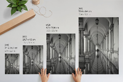 Plakatas Monochromatinės simetrijos architektūros perspektyva