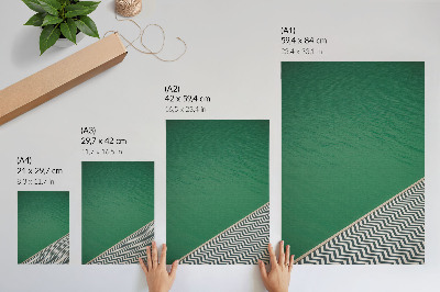 Dekoratyvinis plakatas Žalia su geometriniu juodai baltu raštu