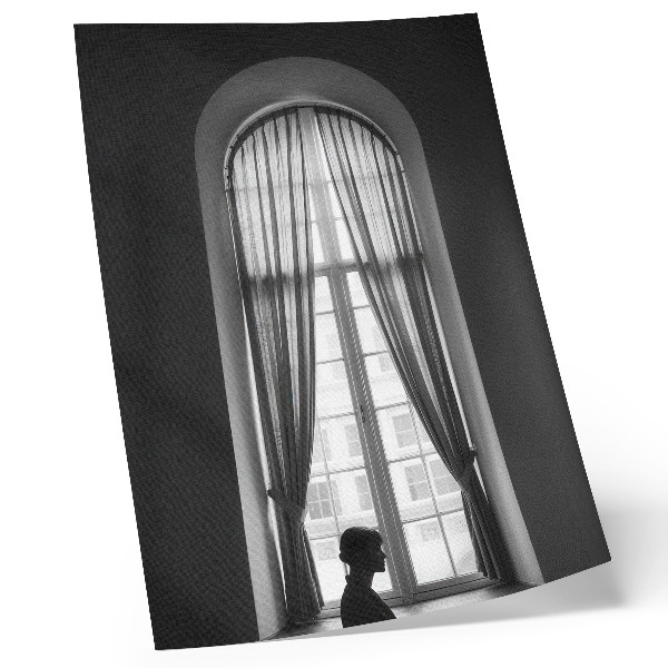 Plakatas svetainei Monochromatinis šviesos ir šešėlio žaismas