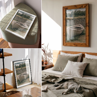 Plakatas svetainei Apleistas laivas žolė siena gamta ramybė