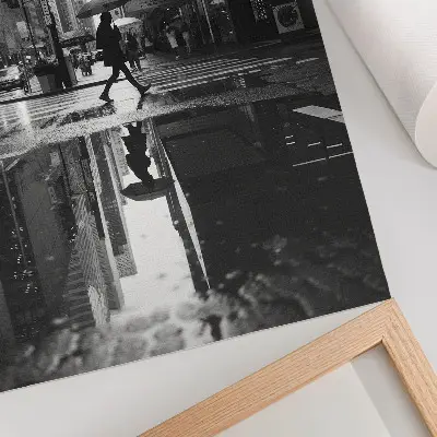 Plakatas svetainei moderni miesto grafika su juodai baltu lietumi