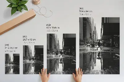 Plakatas svetainei moderni miesto grafika su juodai baltu lietumi