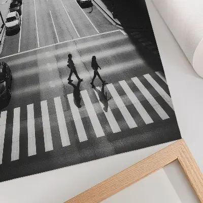 Dekoratyvinis plakatas miesto vaizdas su juodai baltu moderniu pojūčiu