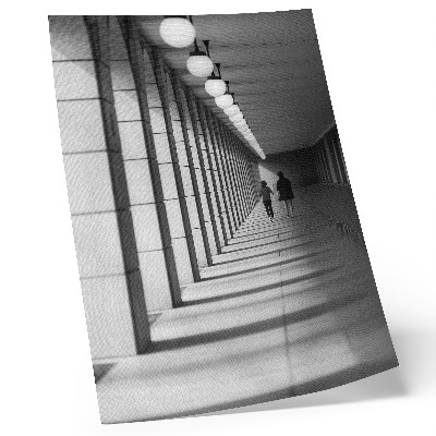 Plakatas svetainei Šiuolaikinė architektūra, ilgi šešėliai, simetrija