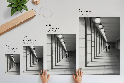 Plakatas svetainei Šiuolaikinė architektūra, ilgi šešėliai, simetrija