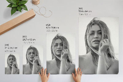 Plakatas Emocijų kupinos moters portretas