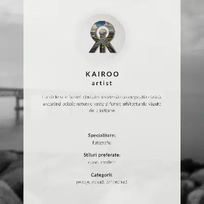 Sieninis plakatas ramus peizažas su tiltu, uolėtu paplūdimiu ir pilku dangumi