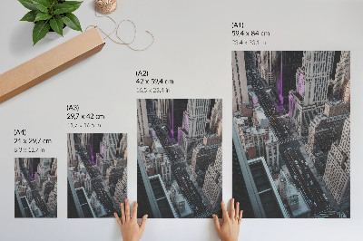 Plakatas Modernūs dangoraižiai Niujorko gatvėse
