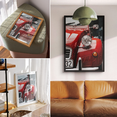 Sieninis plakatas Klasikinis automobilis, išraiškingos detalės, retro atmosfera