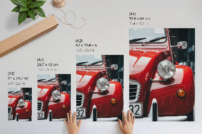 Sieninis plakatas Klasikinis automobilis, išraiškingos detalės, retro atmosfera