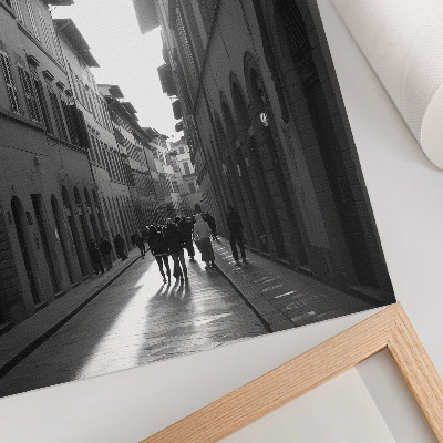 Plakatas svetainei Monochromatinis istorinės gatvės žavesys