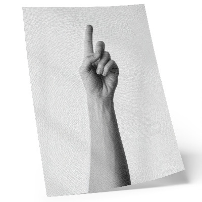 Dekoratyvinis plakatas Monochrominė ranka tuščiame fone