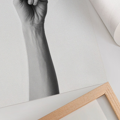 Dekoratyvinis plakatas Monochrominė ranka tuščiame fone