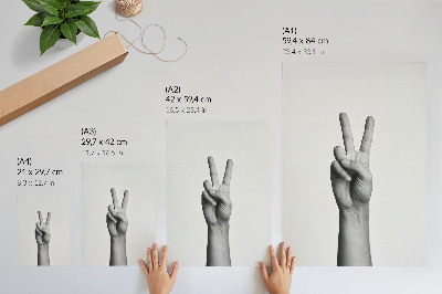 Sieninis plakatas Juodai baltas taikos minimalizmo elegancijos gestas