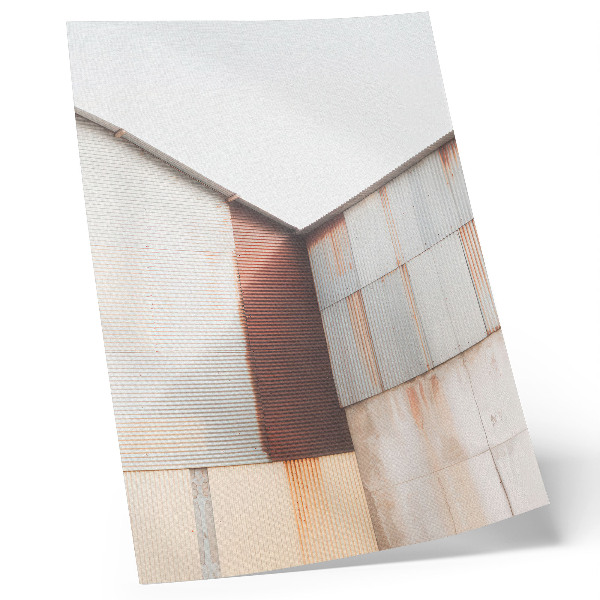 Plakatas Metalinės ir rūdžių geometrinės plokštės