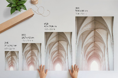 Plakatas Elegantiški skliautai, arkos, simetrija, šviesi erdvė