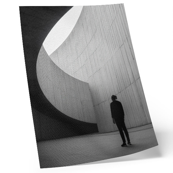 Sieninis plakatas Išlenktos architektūros monochromatiniai tonai